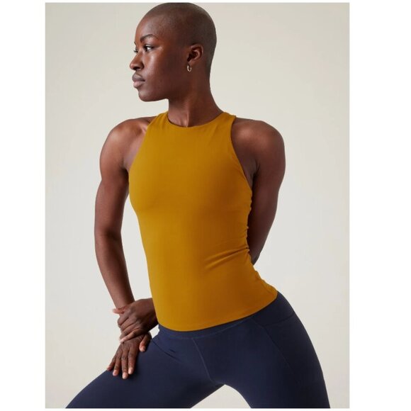 Athleta | Conscious Built-In Bra Tank D-DD Tortoise Shell Gold - Picture 2 of 12